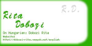 rita dobozi business card